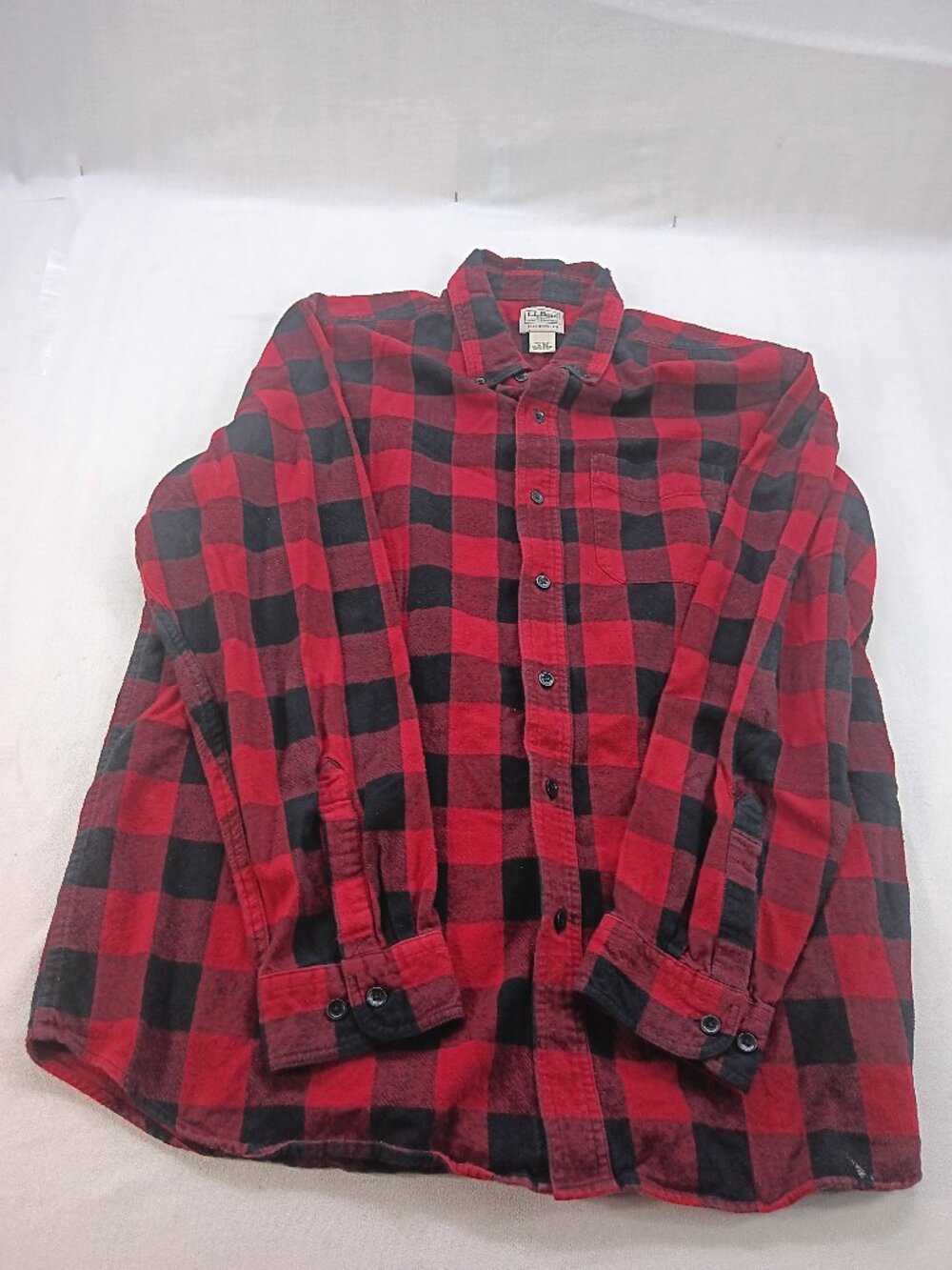 LL Bean Buffalo Plaid Flannel Mens XL 228061